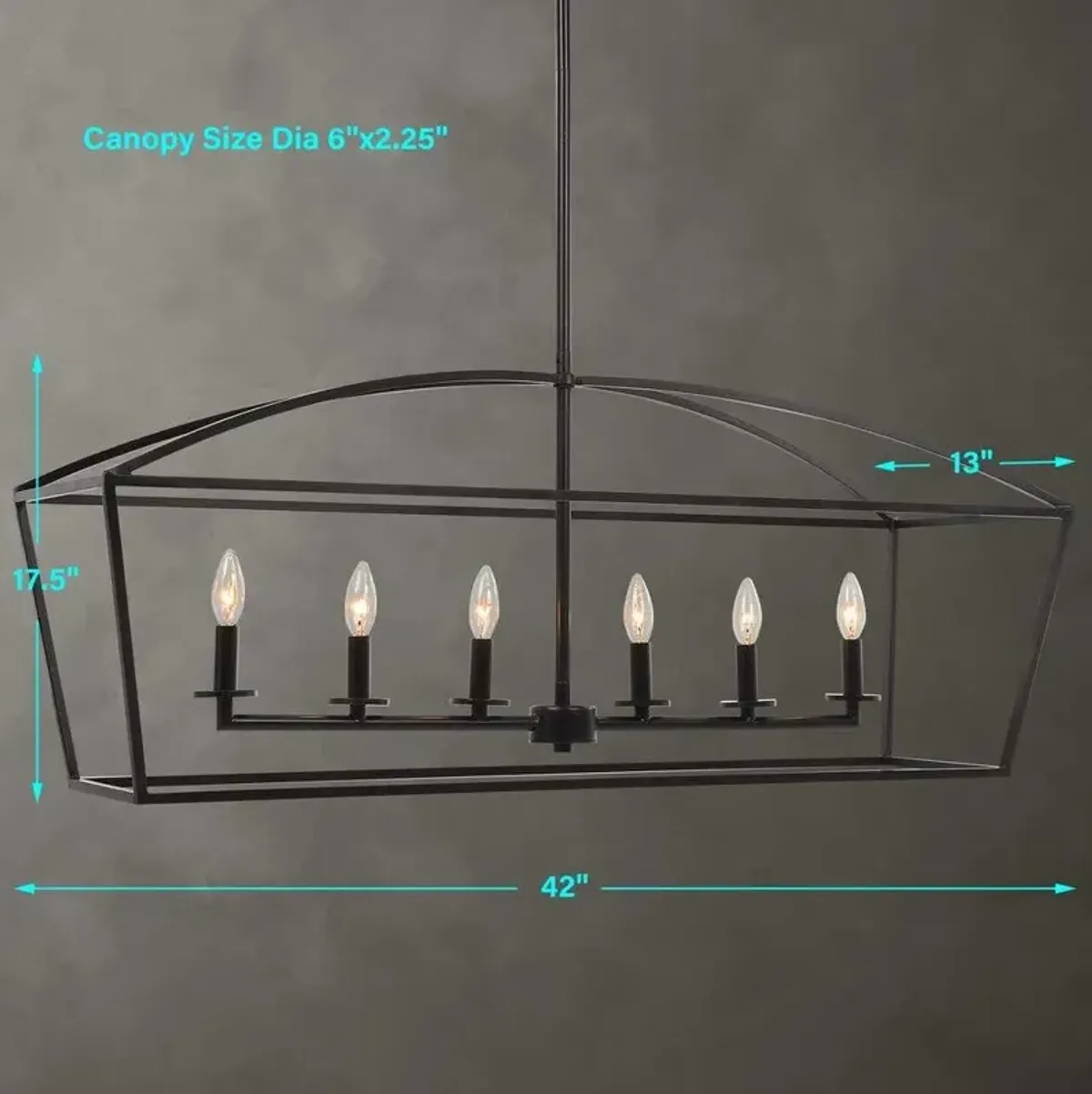 Clayton 6 Light Linear Chandelier