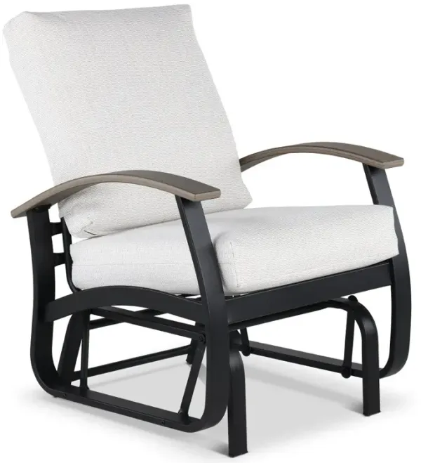 Belle Isle Black and Off White Patio Glider Chair