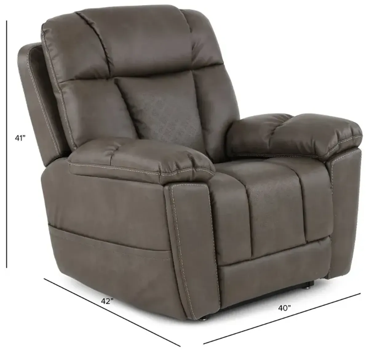 Infi-Elite Smoke Gray Lift Recliner with Heat and Massage