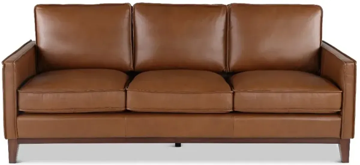 Weston Brown Leather Sofa