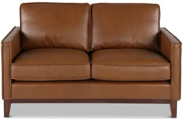 Weston Brown Leather Loveseat