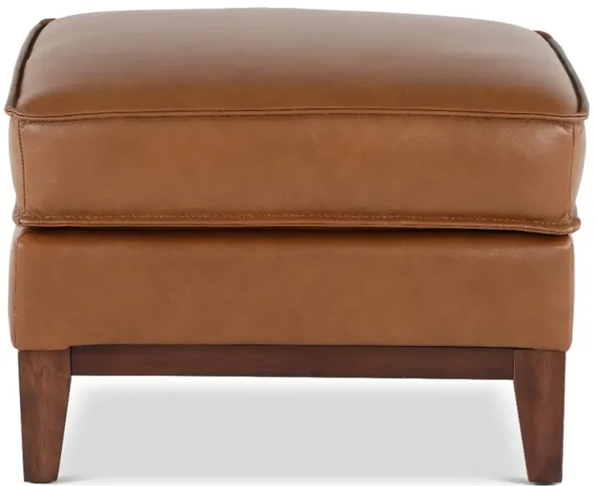 Weston Brown Leather Ottoman