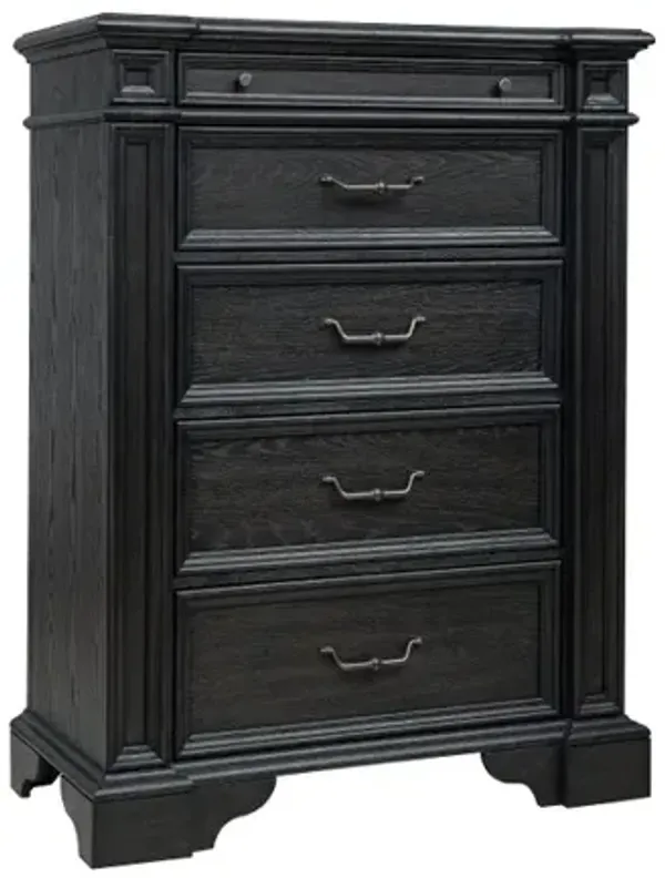 Marshall English Black Oak Chest of Drawers