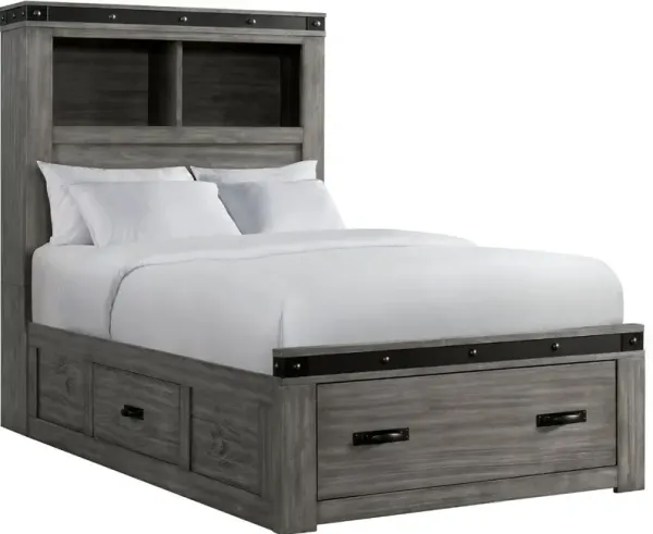 Wade Gray Twin Storage Bed