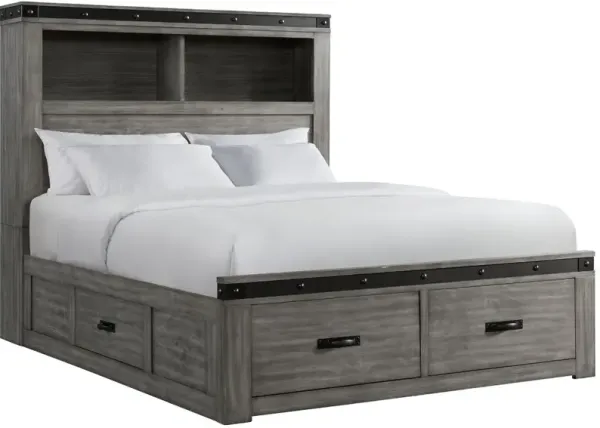 Wade Gray Full Storage Bed