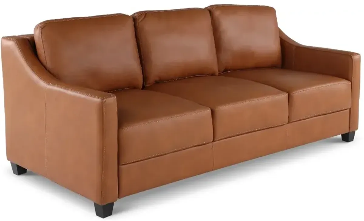 Joy Palomino Brown Leather King Sofa Bed