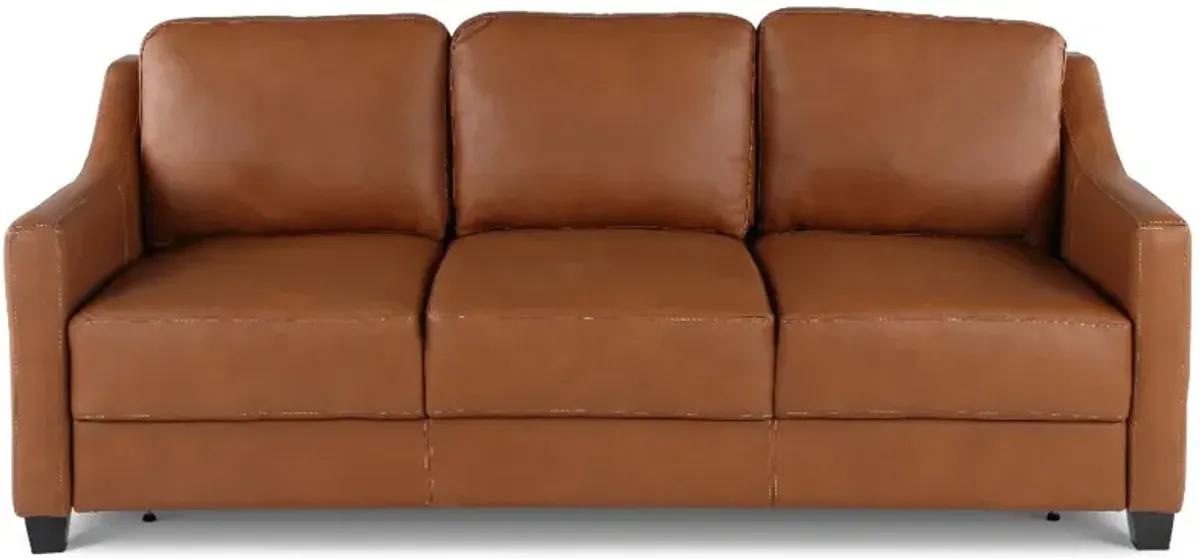 Joy Palomino Brown Leather King Sofa Bed