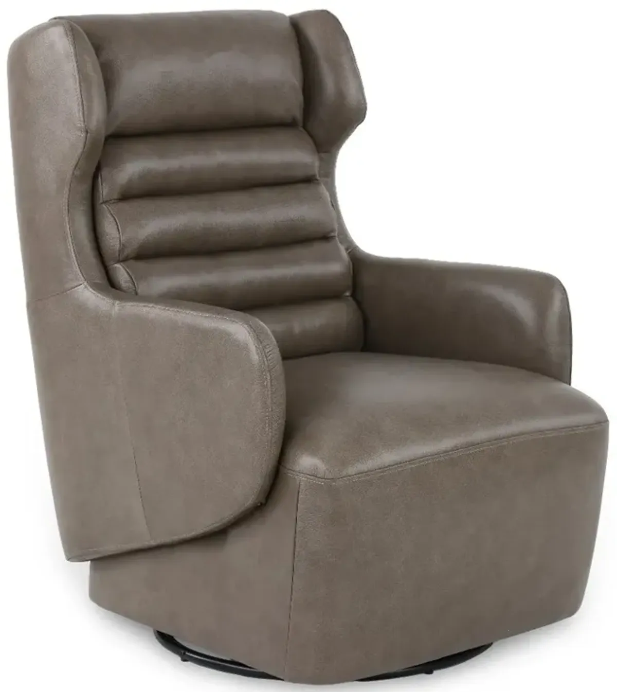 York Mushroom Leather Swivel Chair