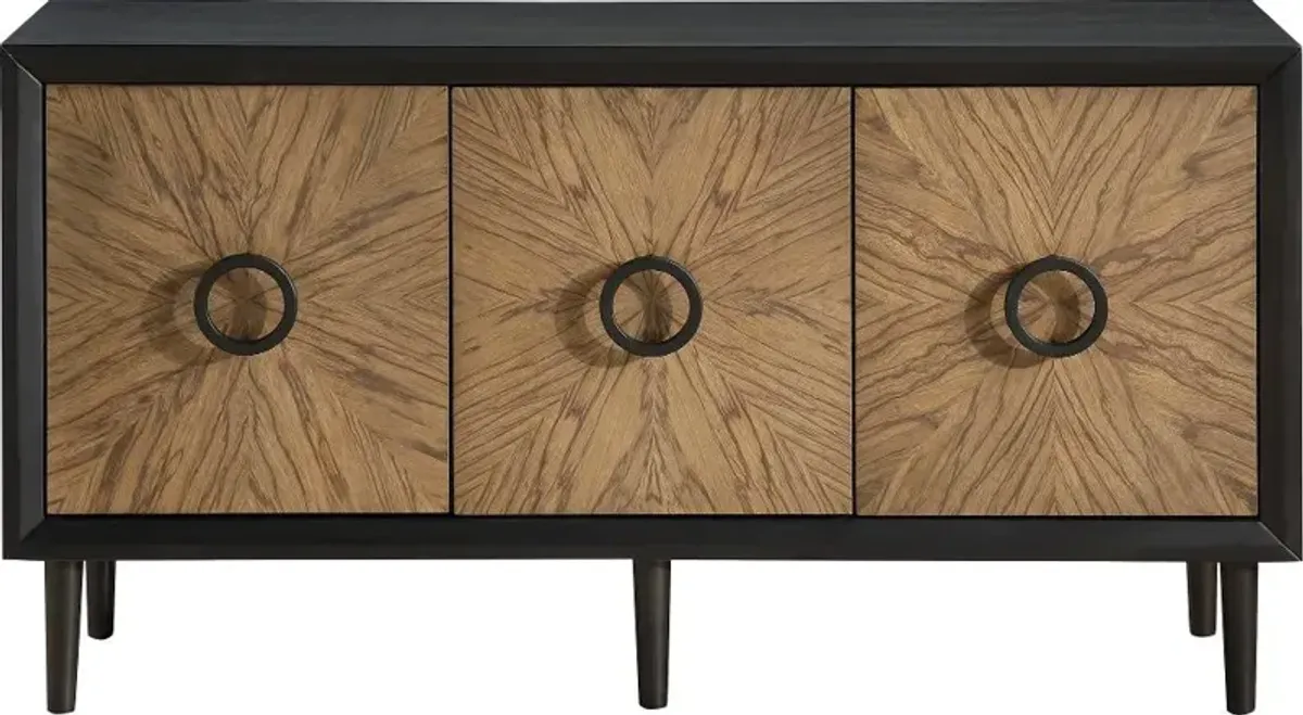 Roatan Natural Pine and Black Dining Server