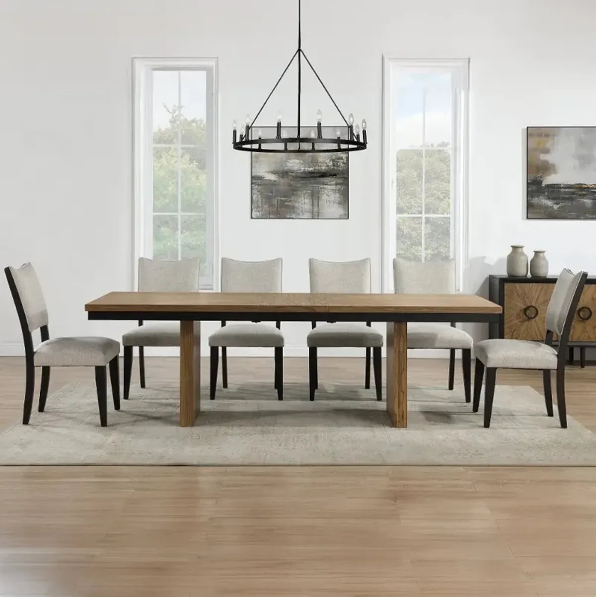 Roatan Natural Pine 5 Piece Dining Set