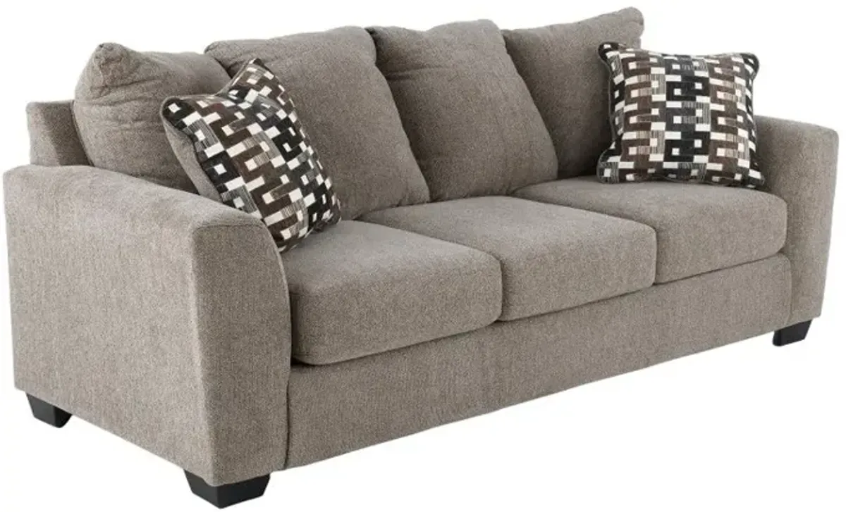 Triston Peaks Light Brown Suede Sofa