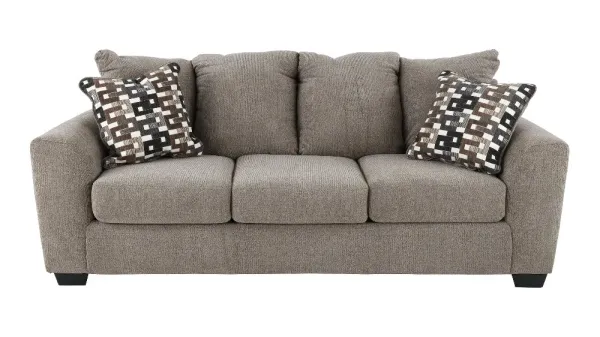 Triston Peaks Light Brown Suede Sofa