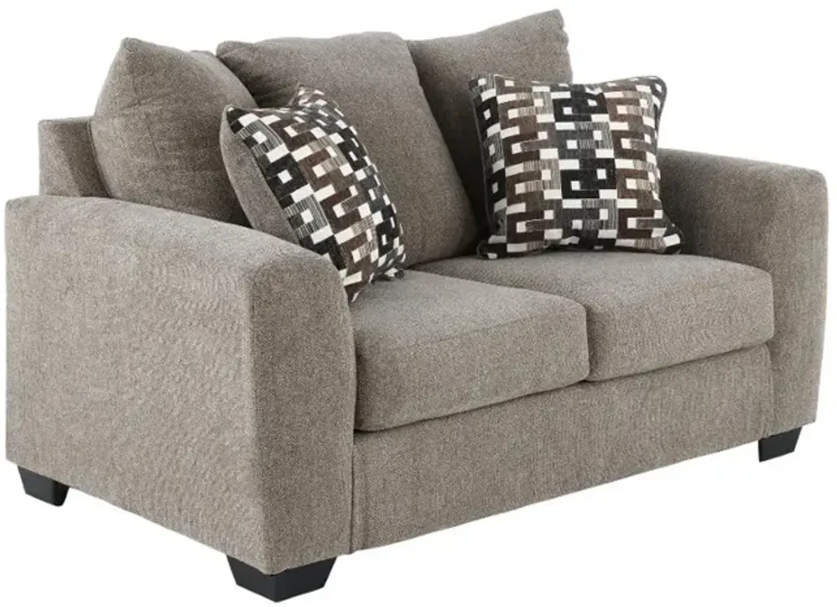 Triston Peaks Light Brown Suede Loveseat
