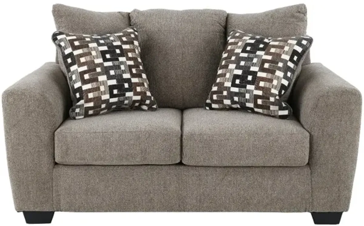 Triston Peaks Light Brown Suede Loveseat