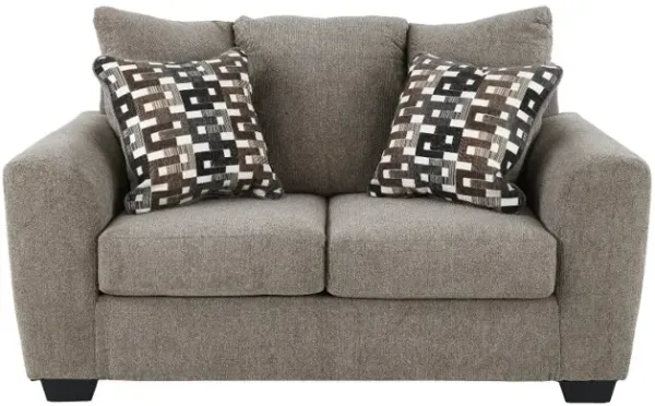 Triston Peaks Light Brown Suede Loveseat