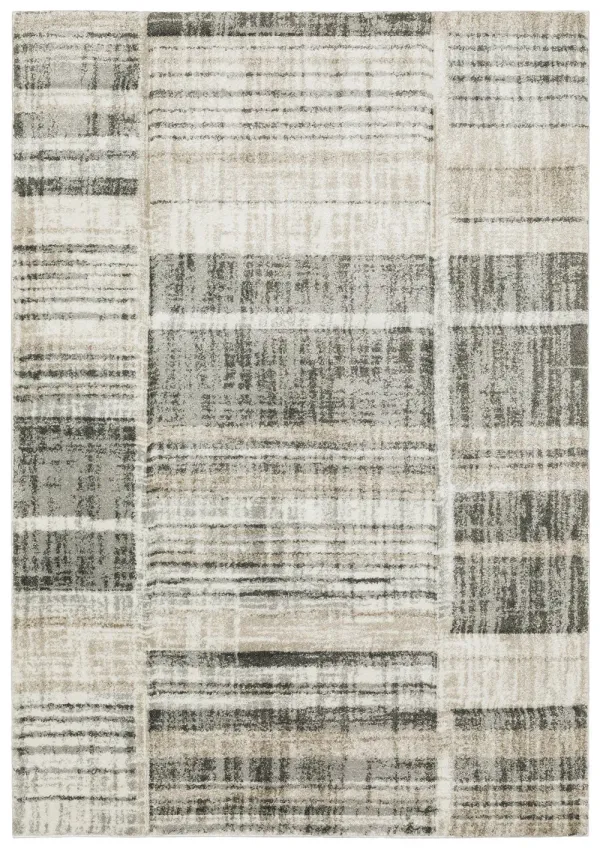 Cambria 8 x 11 Beige and Charcoal Area Rug