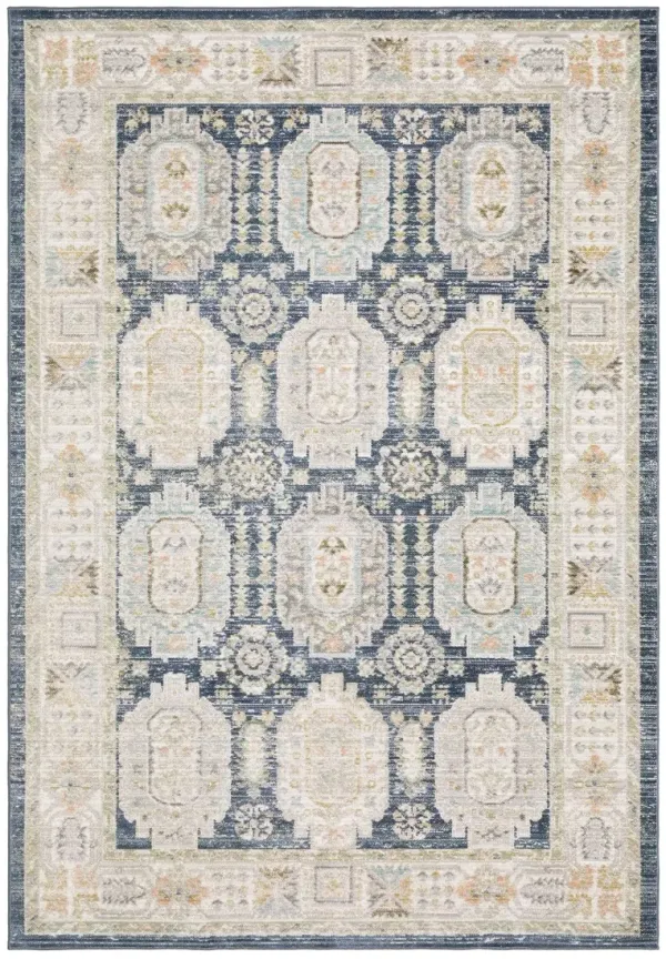 Cavett 5 x 8 Blue and Gold Area Rug