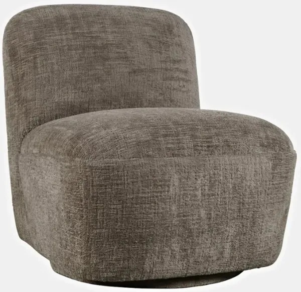 Josie Mink Brown Armless Swivel Accent Chair