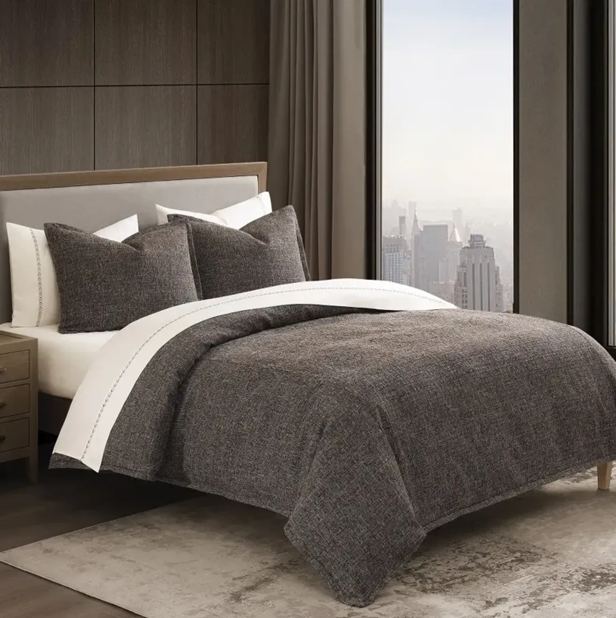 Tweed Brown King 3-Piece Comforter Set