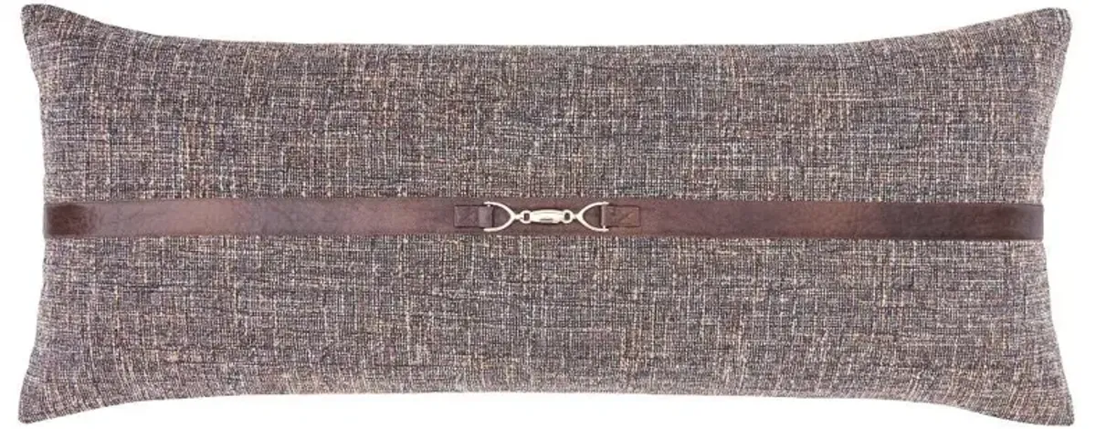 Tweed Buckle Lumbar Brown Pillow