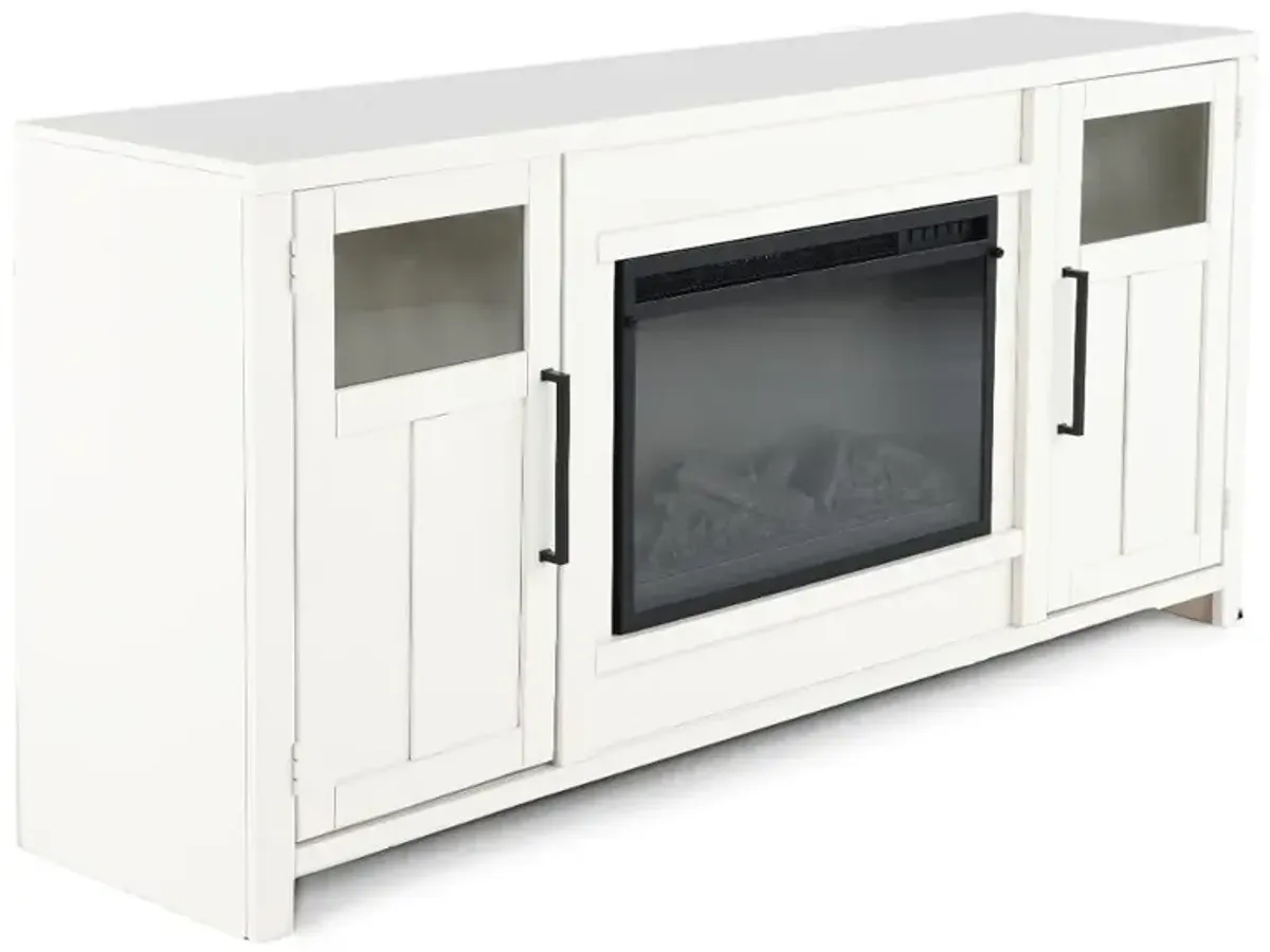 Finnegan White 68" Fireplace TV Stand