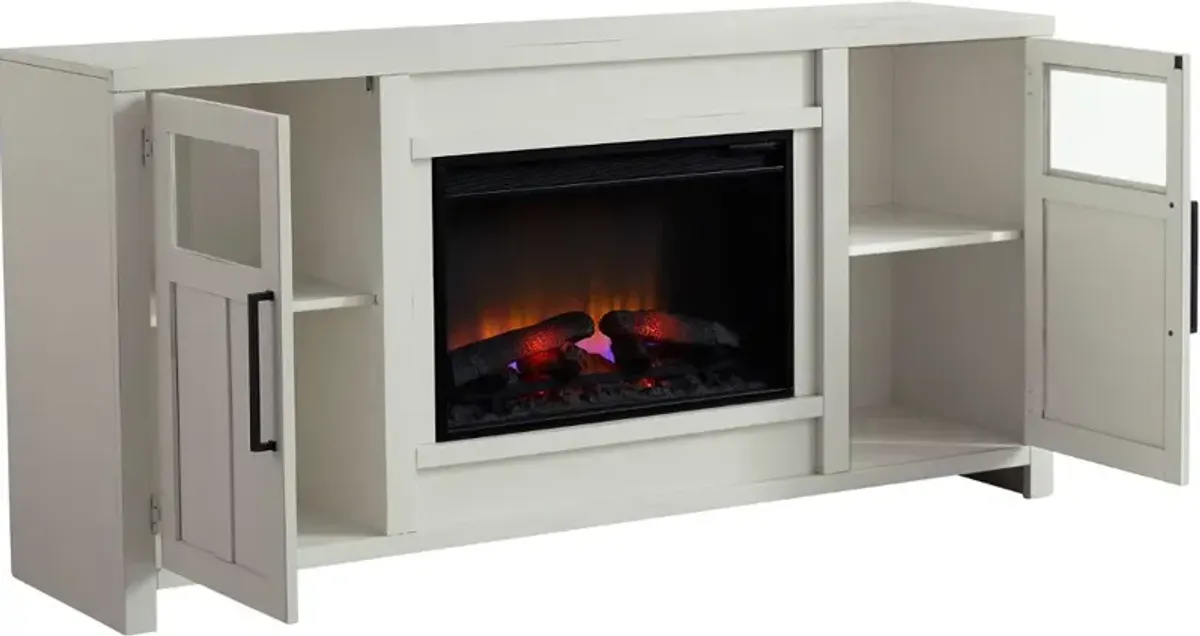 Finnegan White 68" Fireplace TV Stand