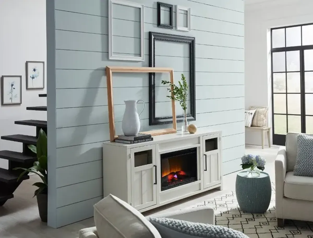 Finnegan White 68" Fireplace TV Stand
