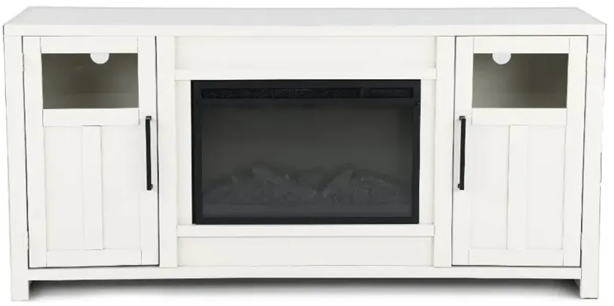 Finnegan White 68" Fireplace TV Stand
