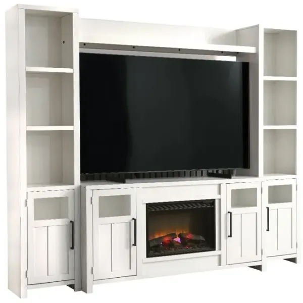 Finnegan White Fireplace Entertainment Center