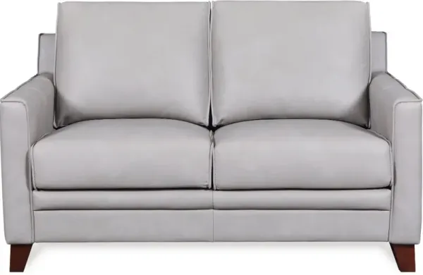 Stanton Gray Leather Loveseat