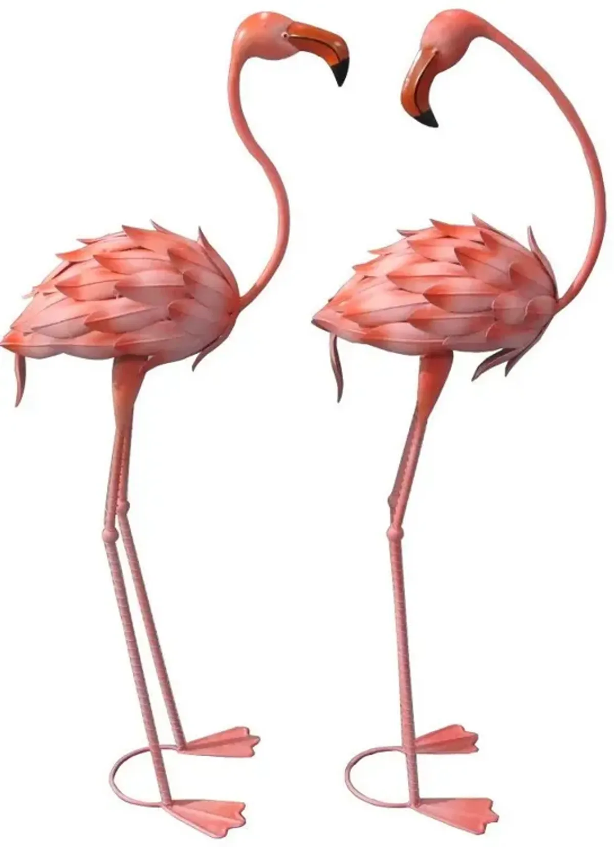 Assorted Pink Metal Flamingos