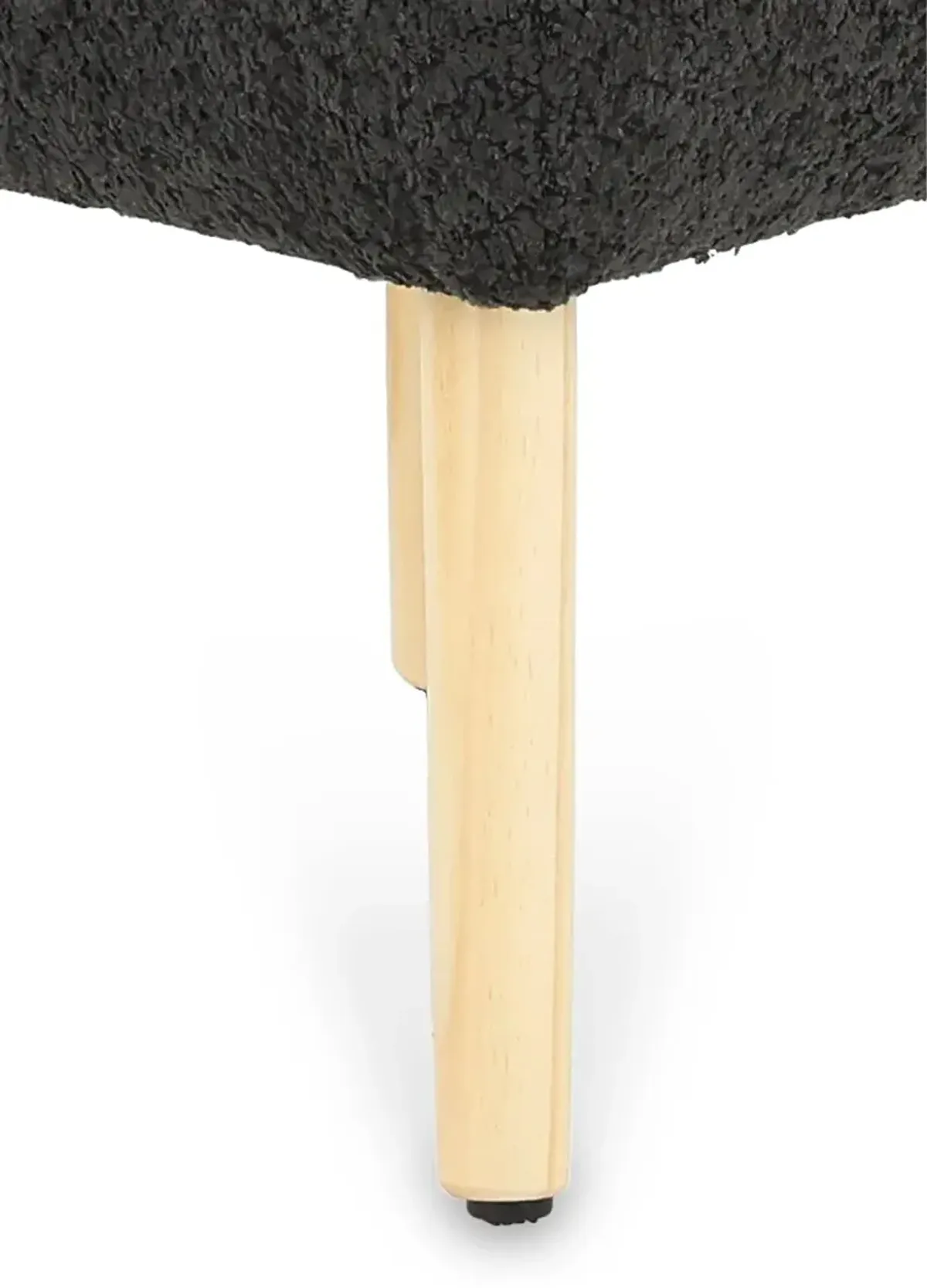17" Black Stool with Wooden Legs