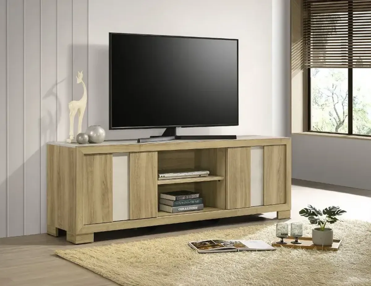 Rangley Brown and White TV Stand