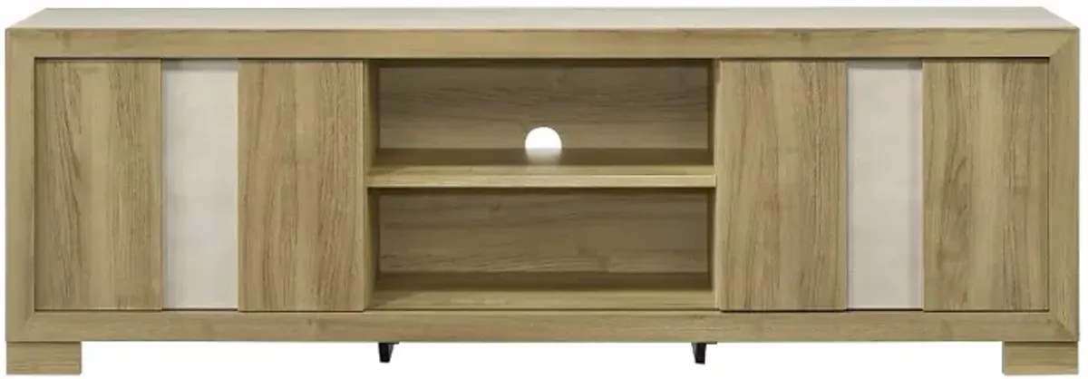 Rangley Brown and White TV Stand