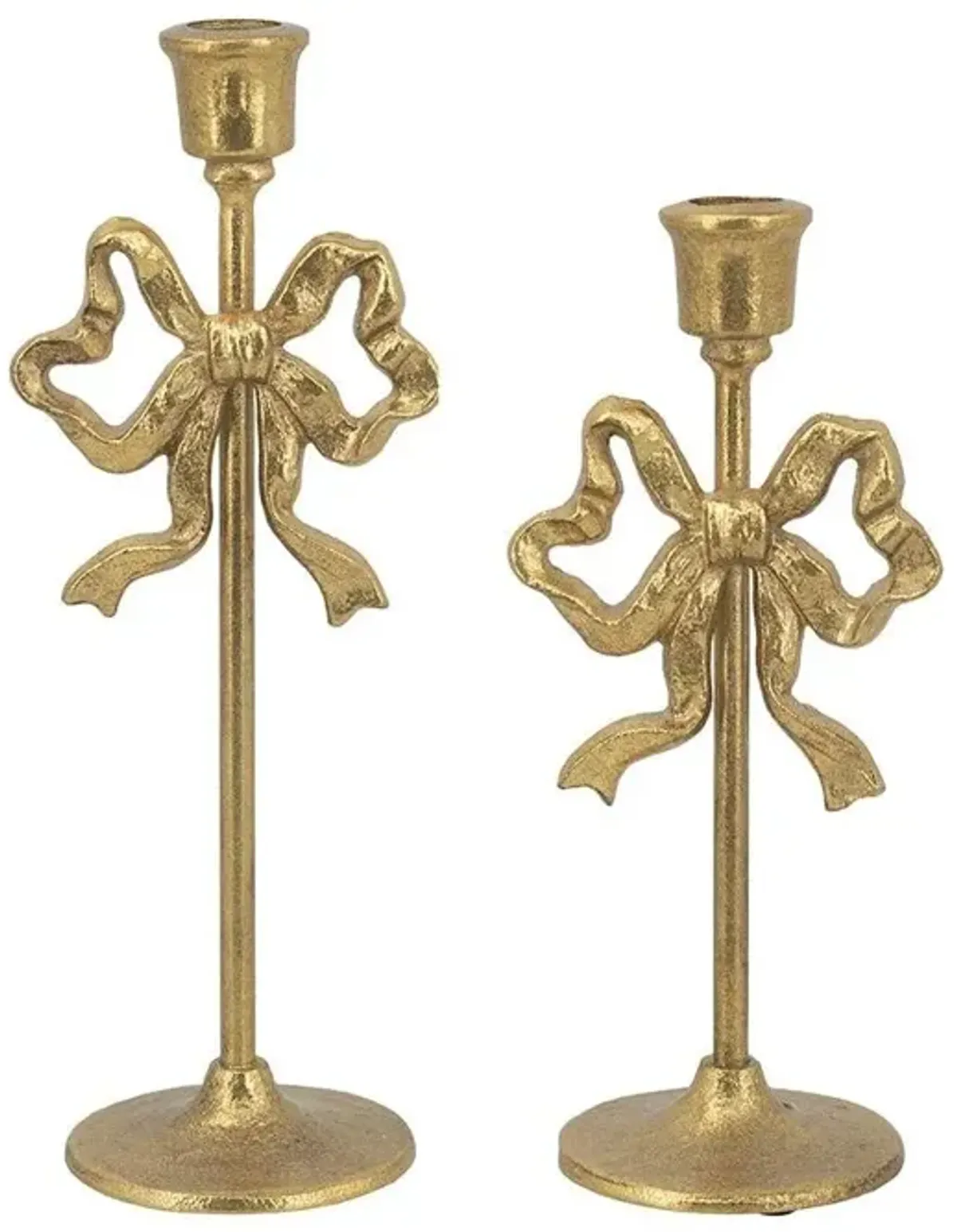 Small Gold Cast Iron Candle Holders