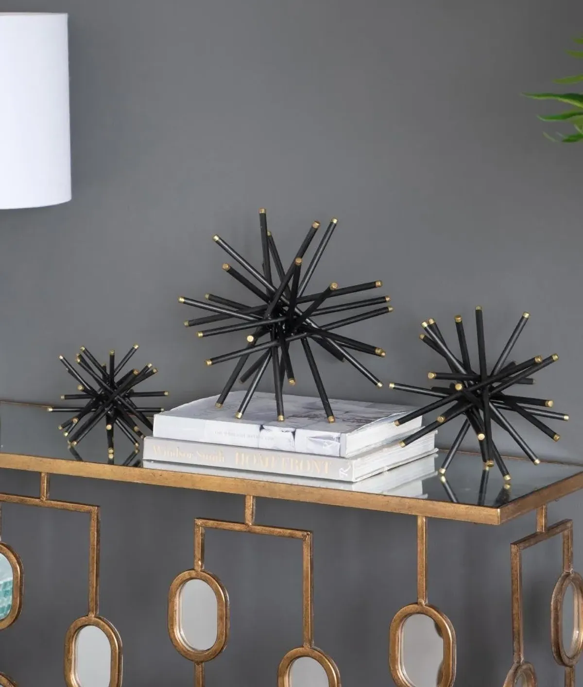 Large Iron Rod Black Statuaries