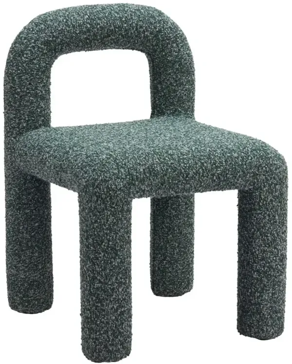 Aurora Snowy Green Shearling Dining Chair