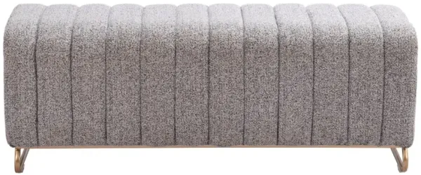 Pendleton Stone Gray Velvet Upholstered Bench