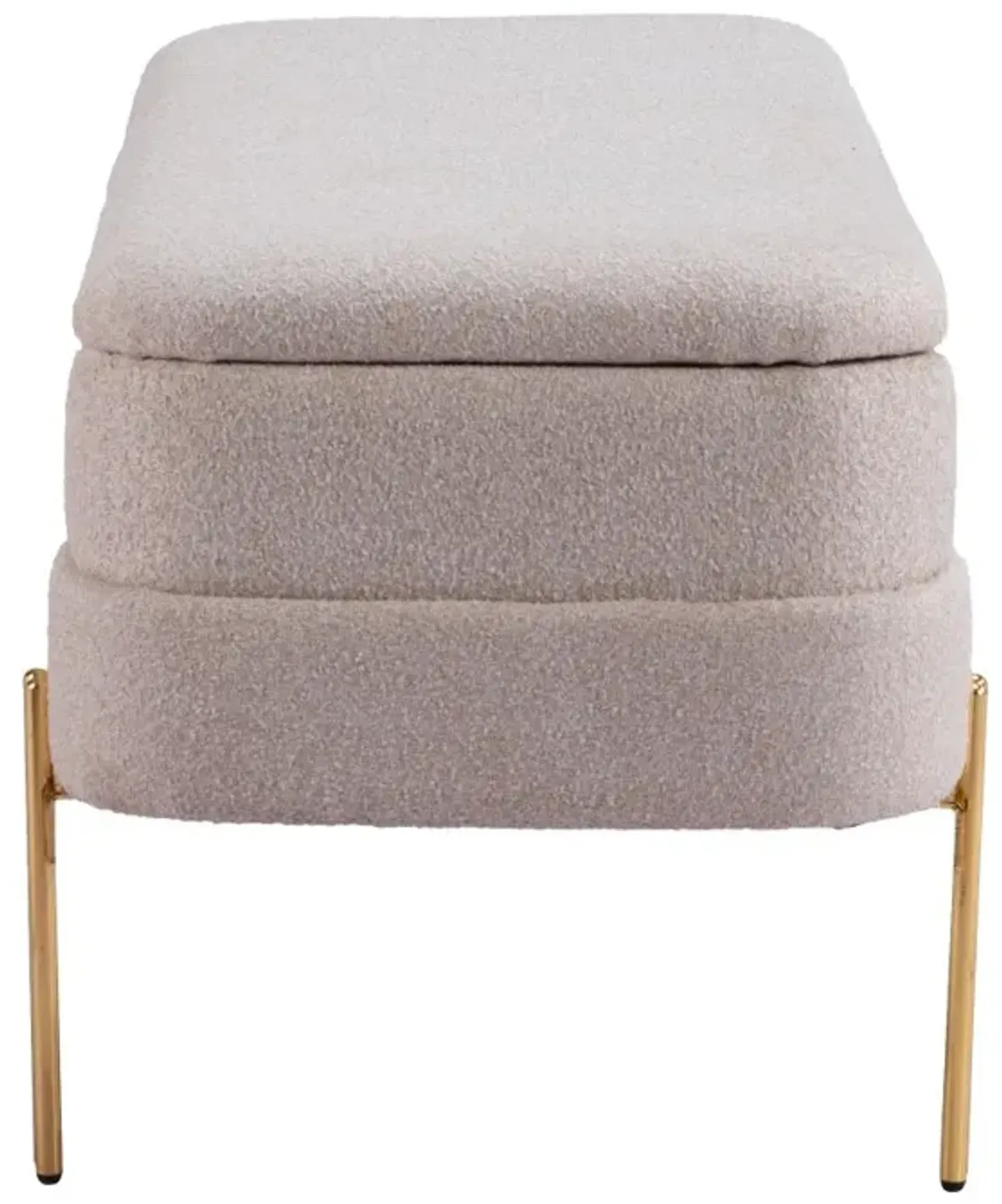 Levesque Oatmeal Beige Storage Bench