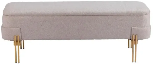 Levesque Oatmeal Beige Storage Bench