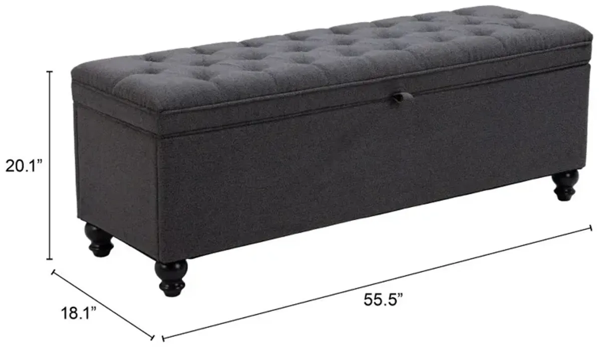 Hamilton Gravel Gray Storage Bench