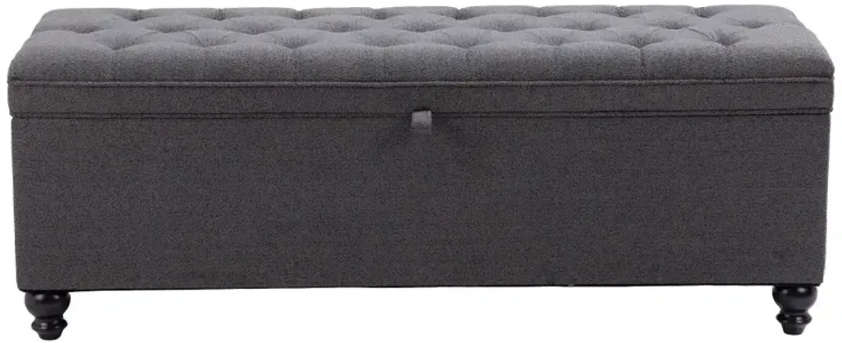 Hamilton Gravel Gray Storage Bench