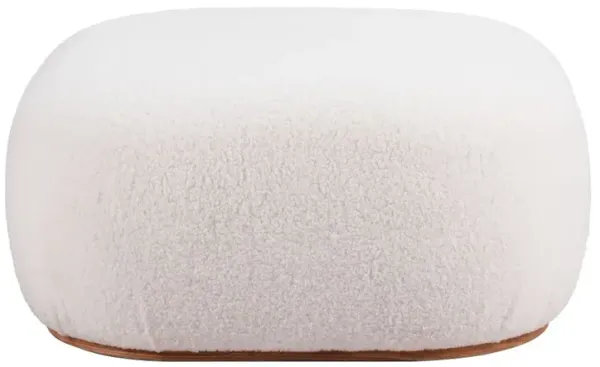 Amara Cream Sherpa Square Ottoman