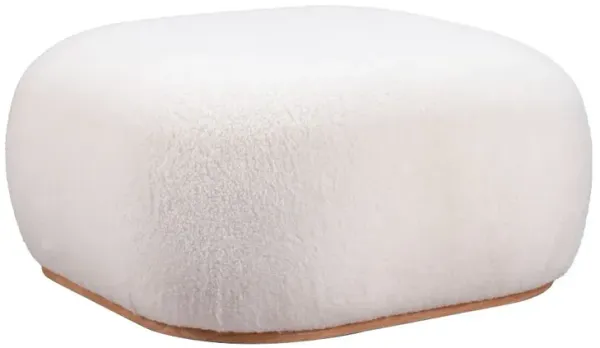 Amara Cream Sherpa Square Ottoman