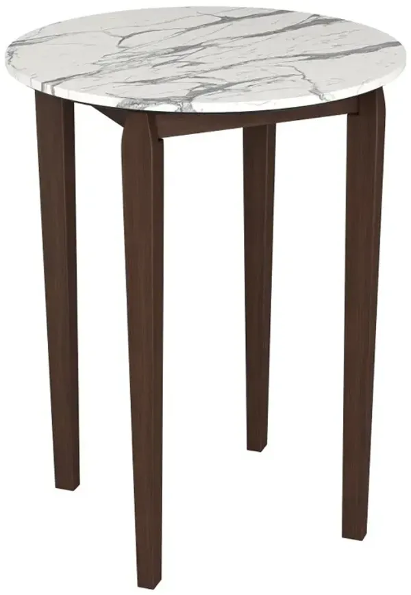 Violet White Faux Marble Bar Table