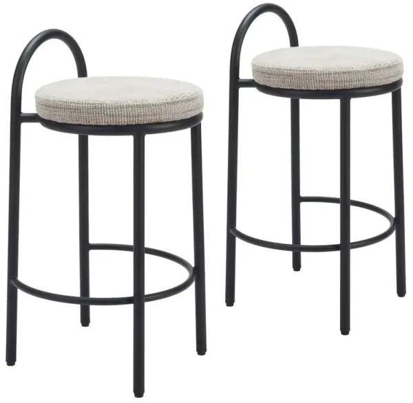 Sable Beige Tweed Counter Stools, Set of 2