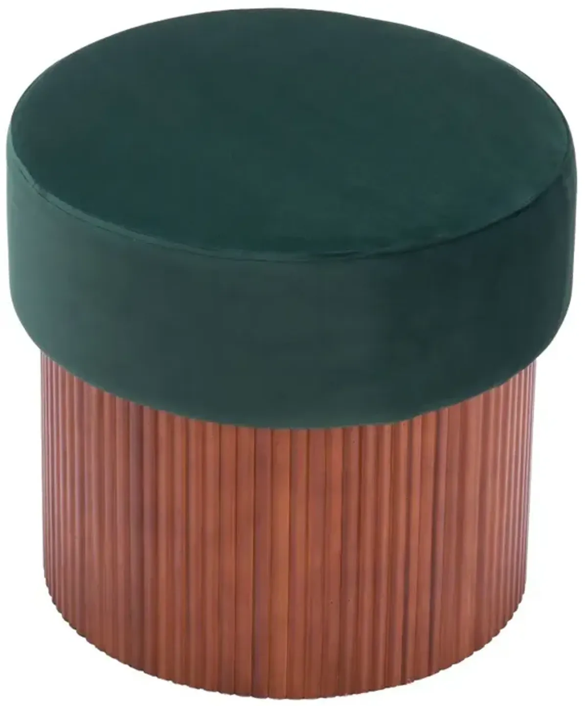 Bello Green Velvet Storage Ottoman