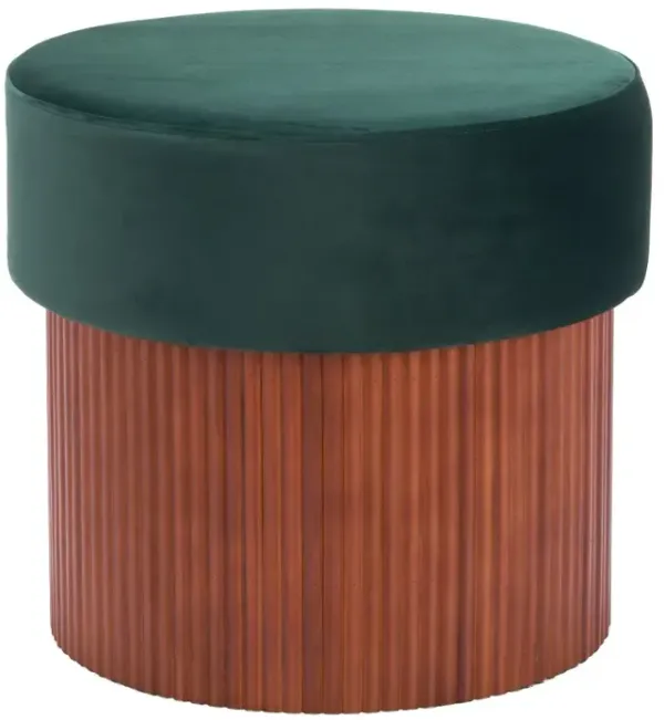 Bello Green Velvet Storage Ottoman