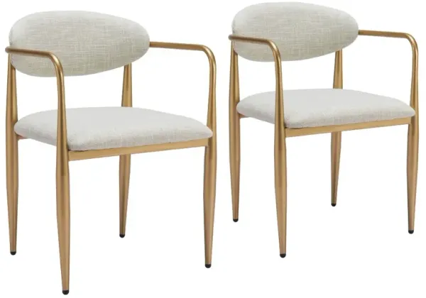 Zale Quill Gray Dining Chairs, Set of 2
