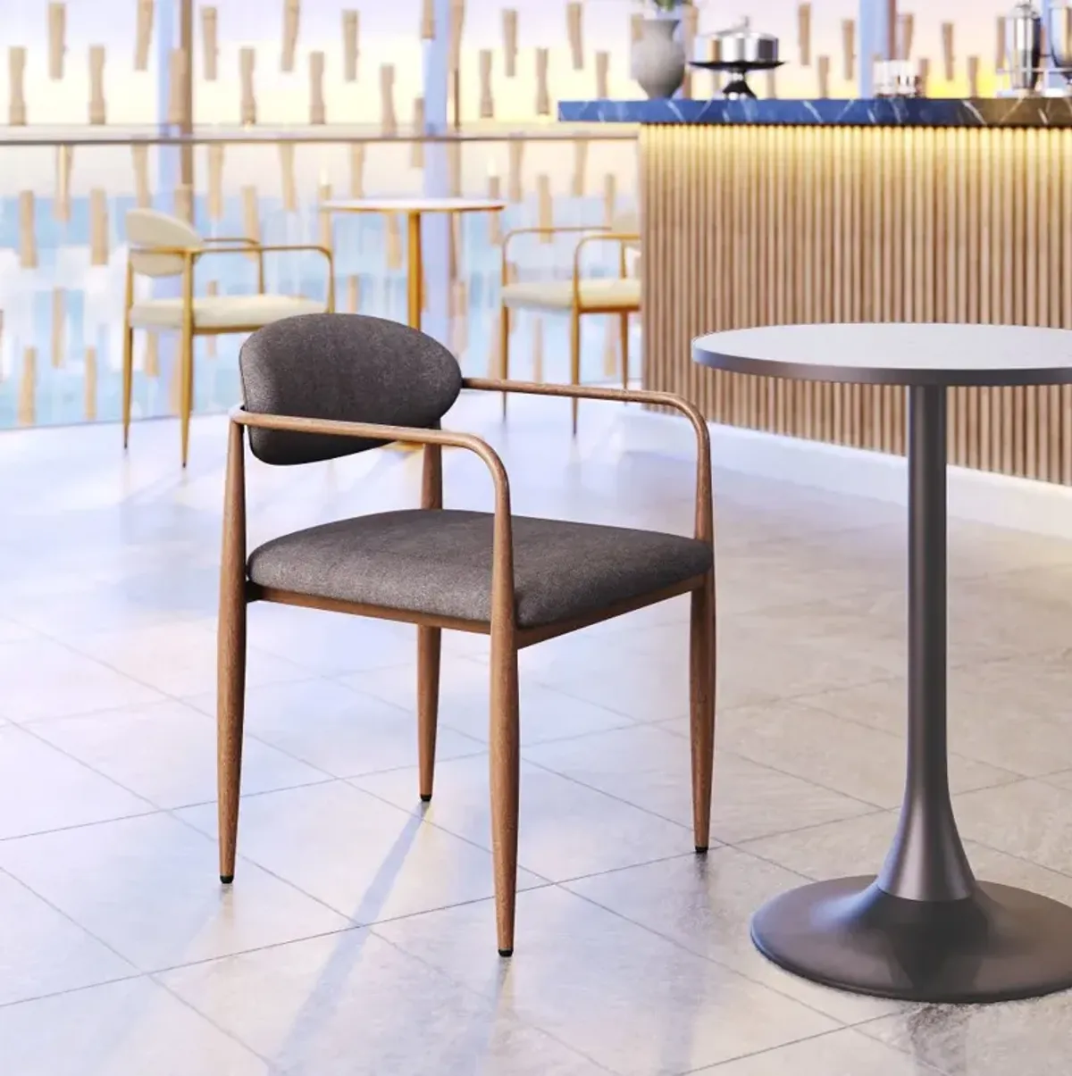 Zale Truffle Gray Dining Chairs, Set of 2